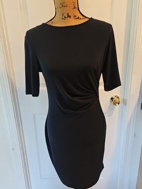 Banana Republic Black Midi Dress with Side Twist